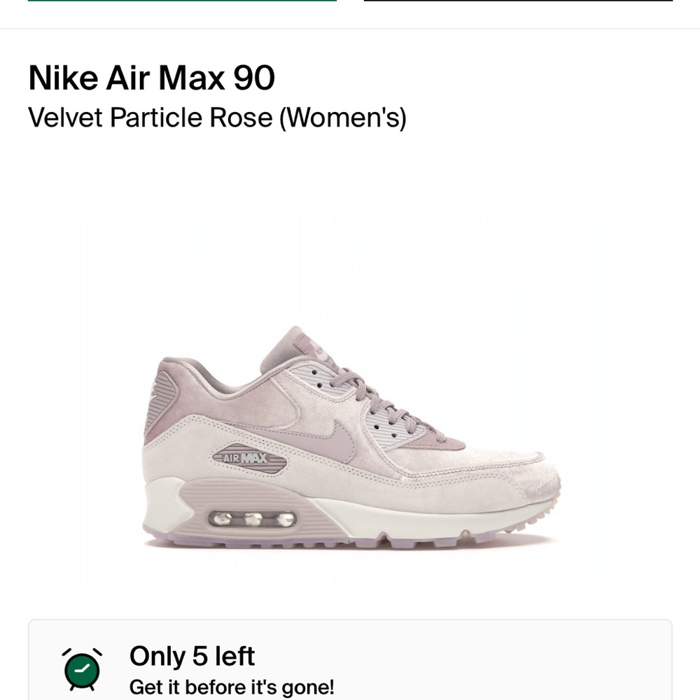 Nike Women's velvet pink particle rose air max 90